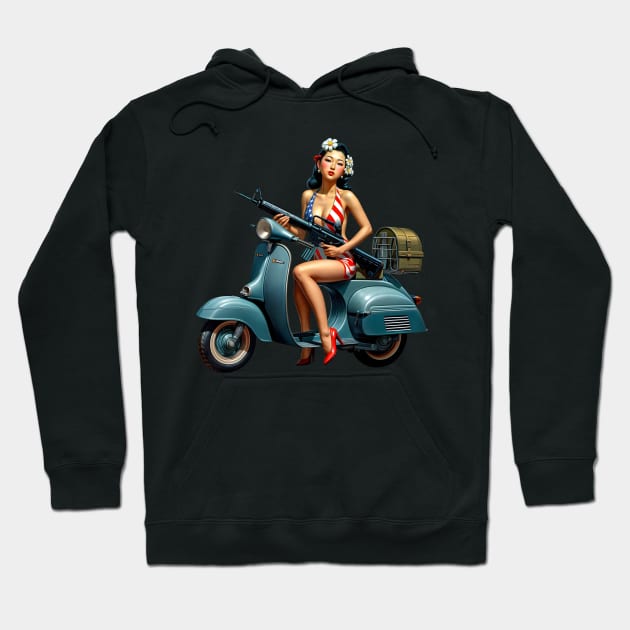 Scooter Girl Hoodie by Rawlifegraphic